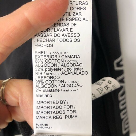 Puma Black Logo Zip Up Sweatshirt Jacket - Picture 12 of 12